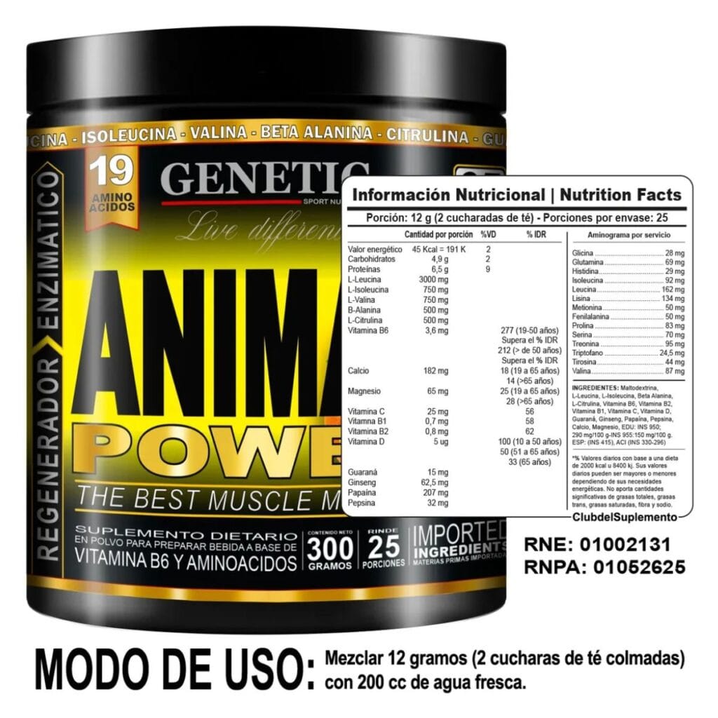 Animal Power x 300g – 25 porciones – Genetic.com.ar