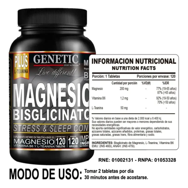 Magnesio Bisglicinato de Genetic Sport